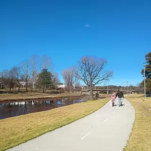 We took turns to run up and down with her