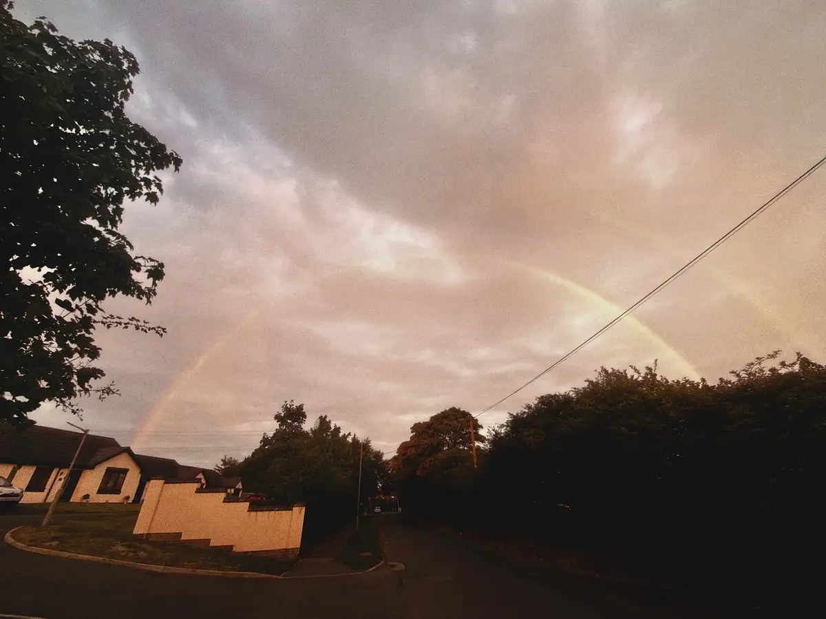 Not the best photo by any stretch of the imagination but who cares; double rainbow!!